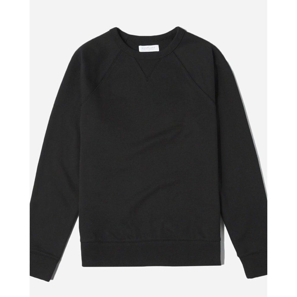 Everlane The Unisex French Terry Long Sleeve Sweatshirt XXS / 2XS Black Crew NEW